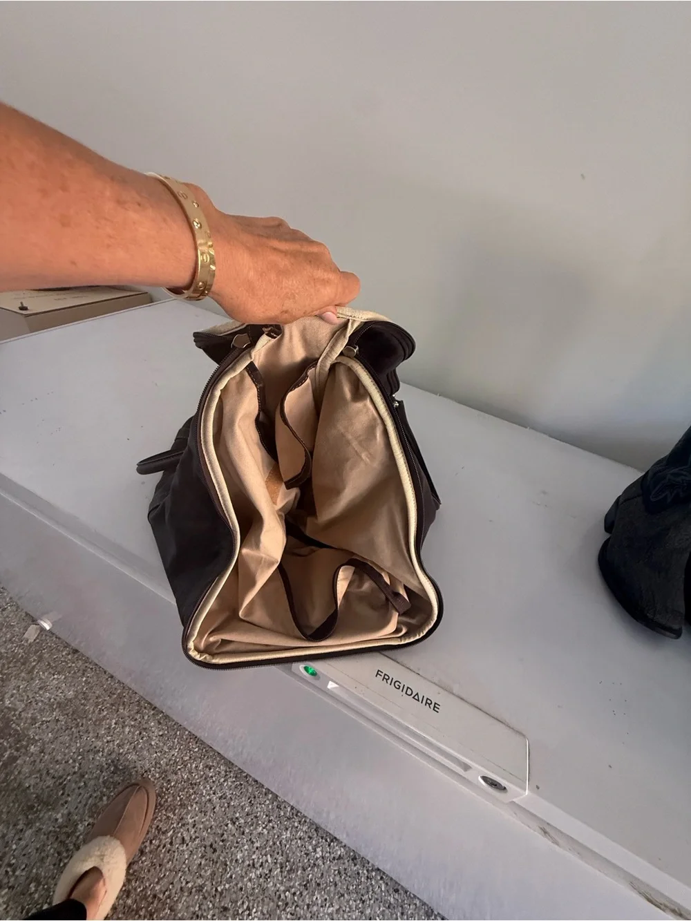Lucchese Brown Leather Weekend Duffel